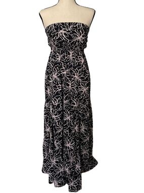 🖤🤍 love...ady Black and White Printed‎ strapless maxi dress 🤍🖤
